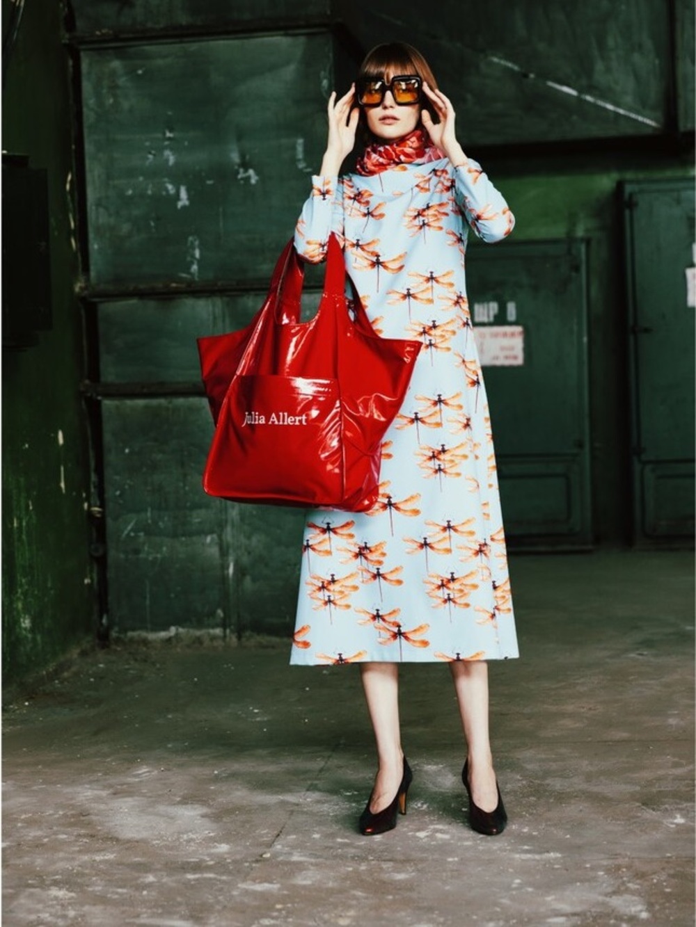 Julia Allert Red Blue Dragonfly Dress
